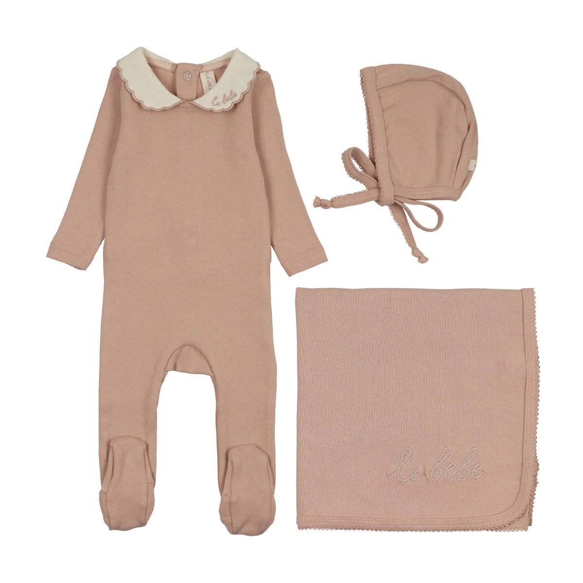 Lilette Le Bebe Pointelle Layette Set -Dusty Pink
