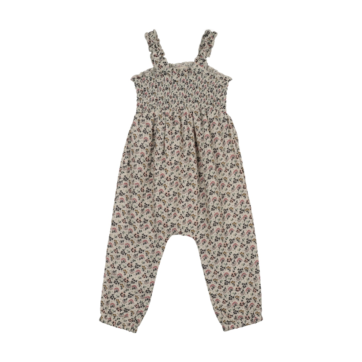 Lil Legs Smocked Bubble Romper-Multi Botanical