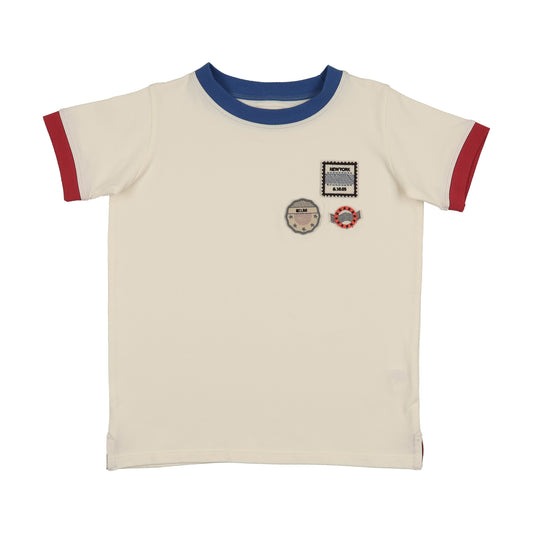 Lil Legs Patch Applique Tee- Cream