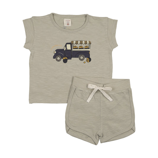 Lil Legs Lemon Toddler Boy Set- Seafoam