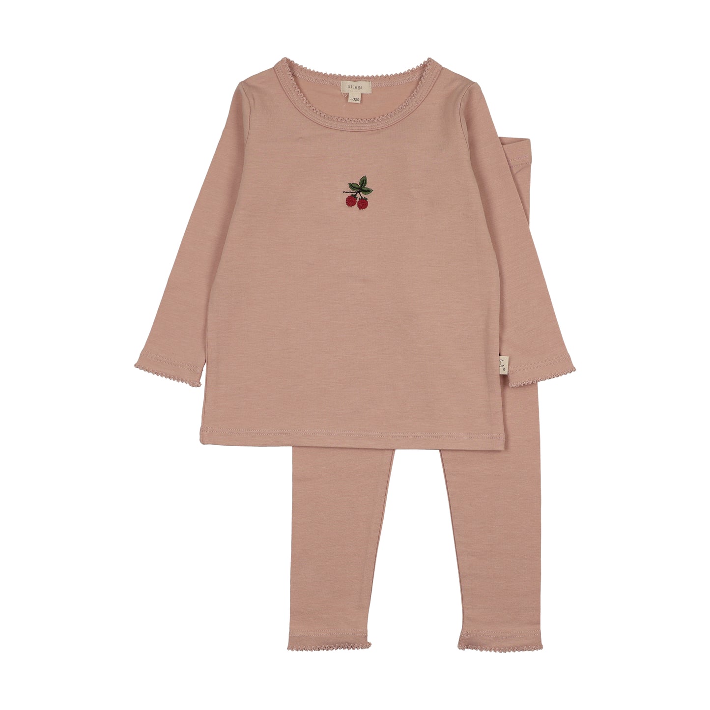 Lil Legs Embroidered Lounge Set- Pink