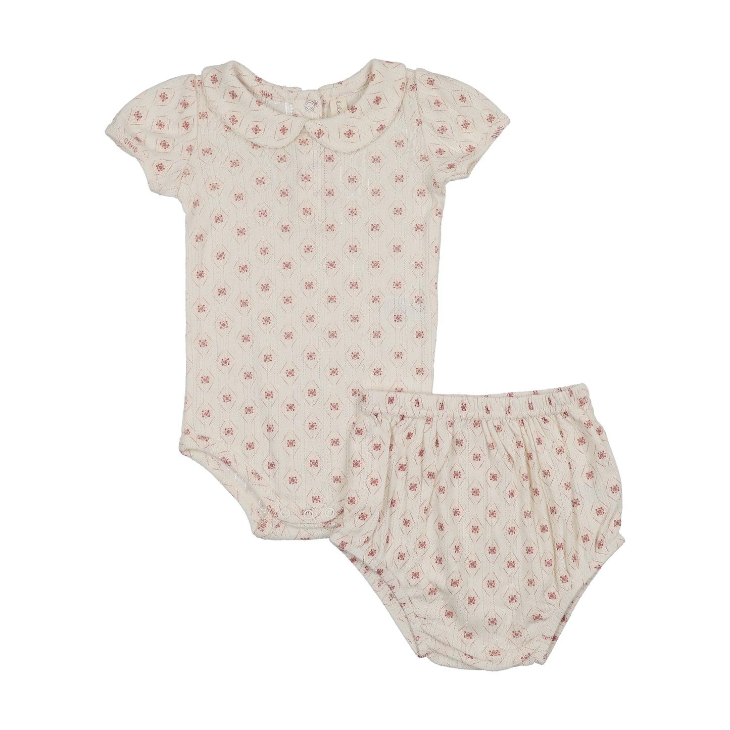 Lilette Geo-Floral 2 Piece Set- Cream/Pink