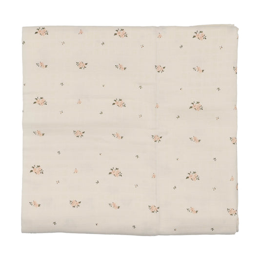 Lilette Rosebud Muslin Swaddle-Cream/Pink