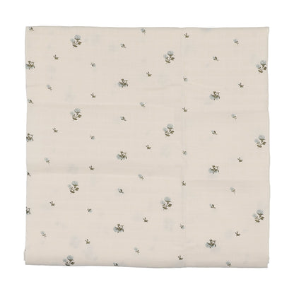 Lilette Rosebud Muslin Swaddle-Cream/Blue