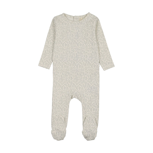 Lilette Leaf Trail Footie- Cream/Blue