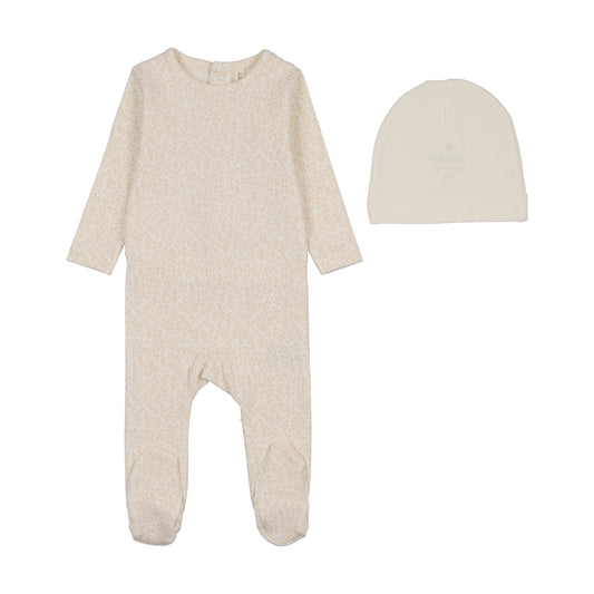 Lilette Leaf Trail Footie Set-Cream/Pink