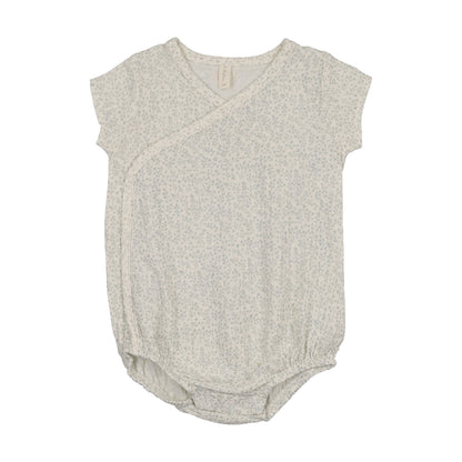 Lilette Leaf Trail Romper- Cream/Blue