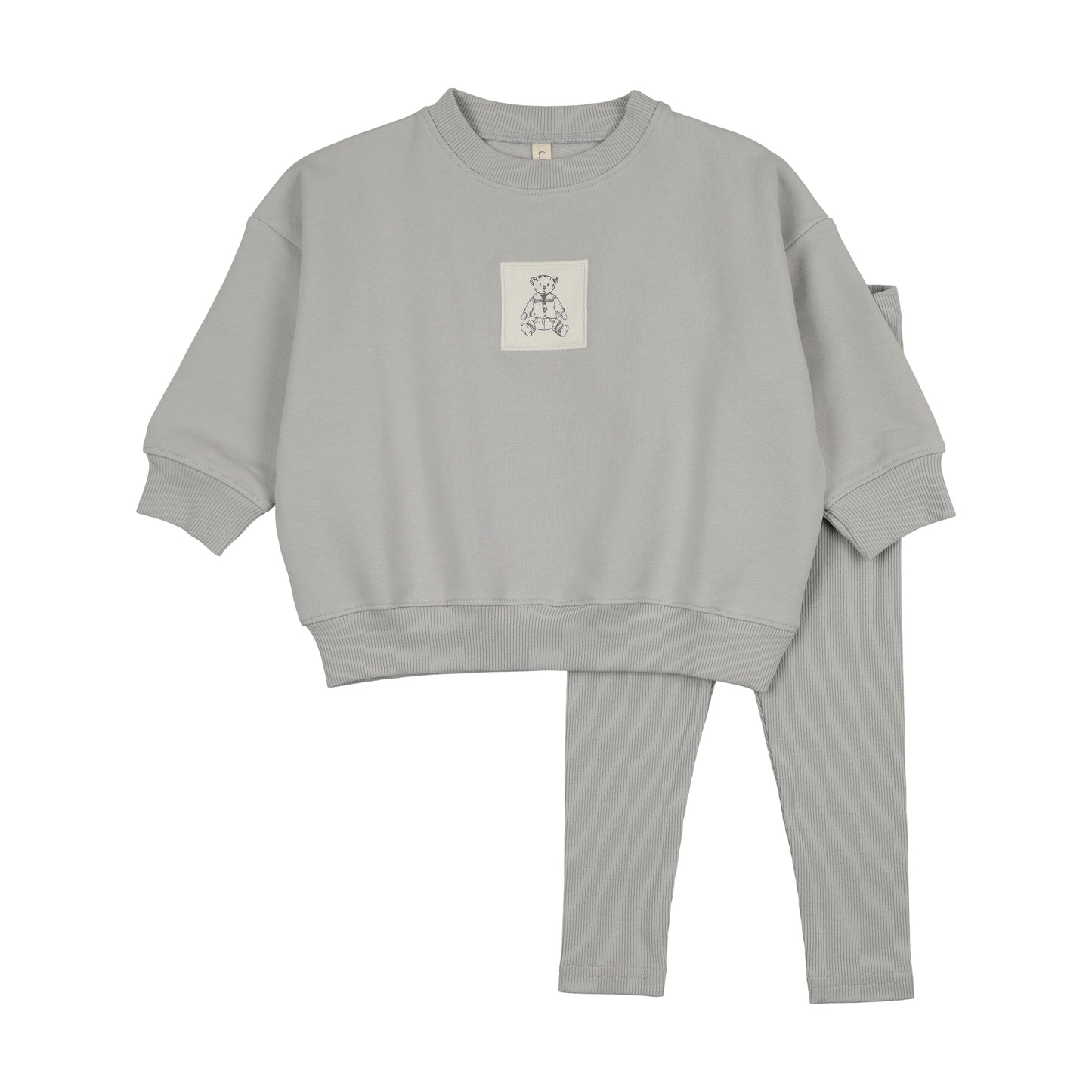 Lilette Graphic Tag Sweatshirt Set - Pale Blue