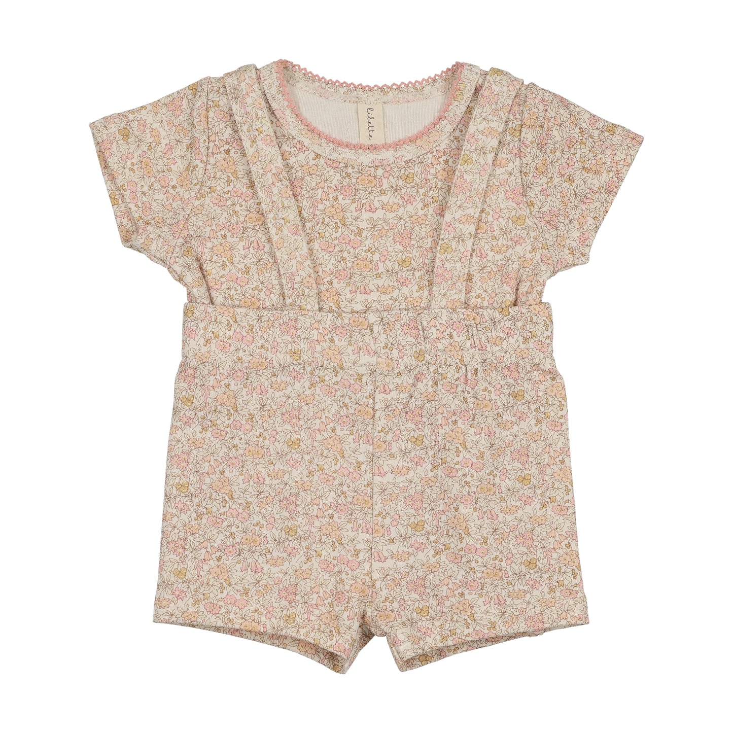 Lilette Liberty Floral Short Sleeve Set- Cream/Pink