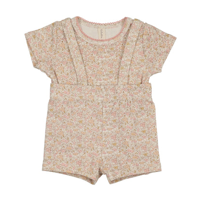 Lilette Liberty Floral Short Sleeve Set- Cream/Pink