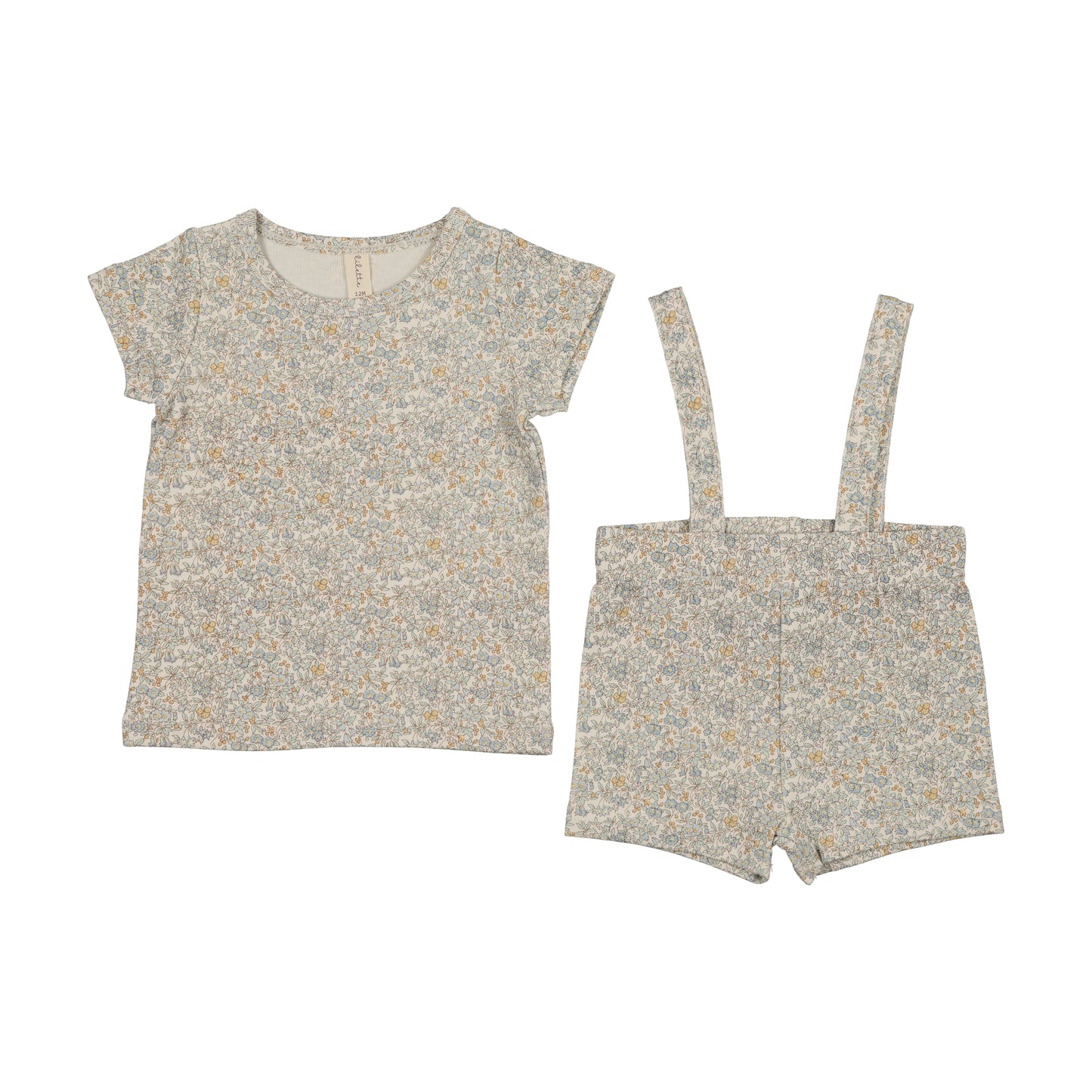 Lilette Liberty Floral Short Sleeve Set- Cream/Blue