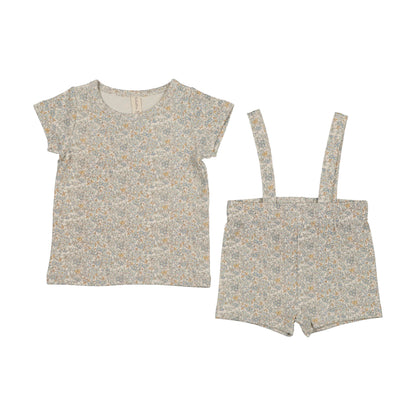 Lilette Liberty Floral Short Sleeve Set- Cream/Blue
