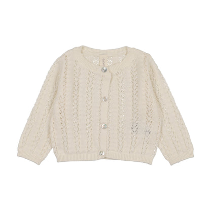 Lilette Crochet Knit Shrug- Cream