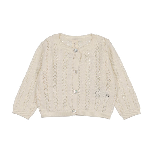 Lilette Crochet Knit Shrug- Cream