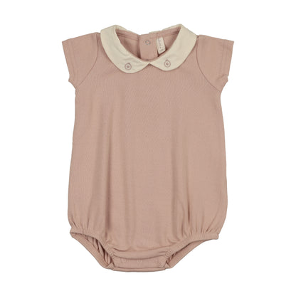 Lilette Sweetheart Collar Romper - Dusty Pink