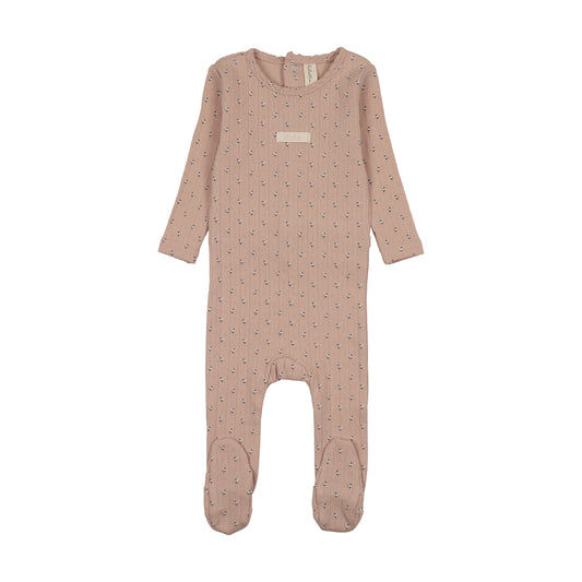 Lilette Floret Print Footie-Dusty Pink