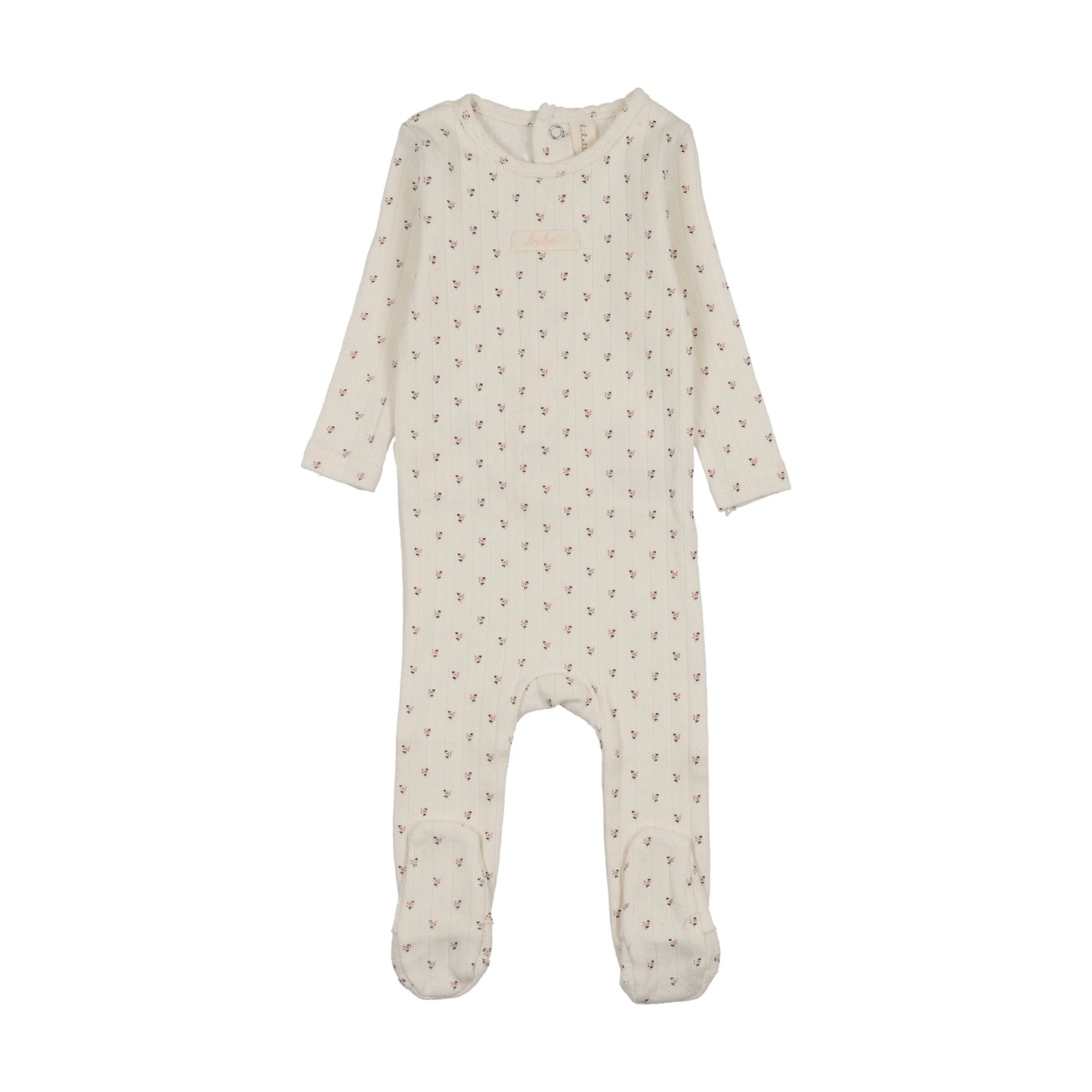 Lilette Floret Print Footie-Cream/Pink