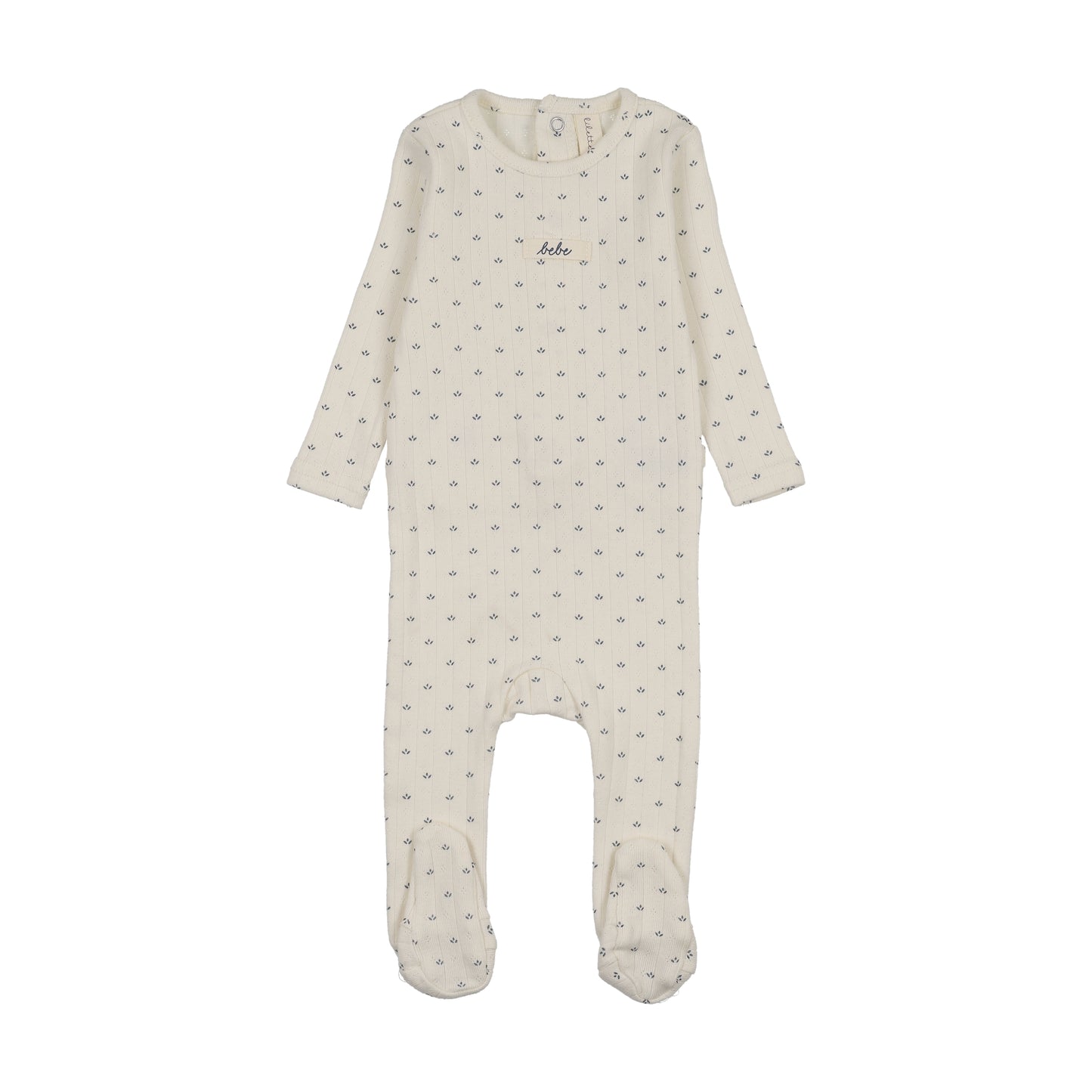 Lilette Floret Print Footie-Cream/Blue