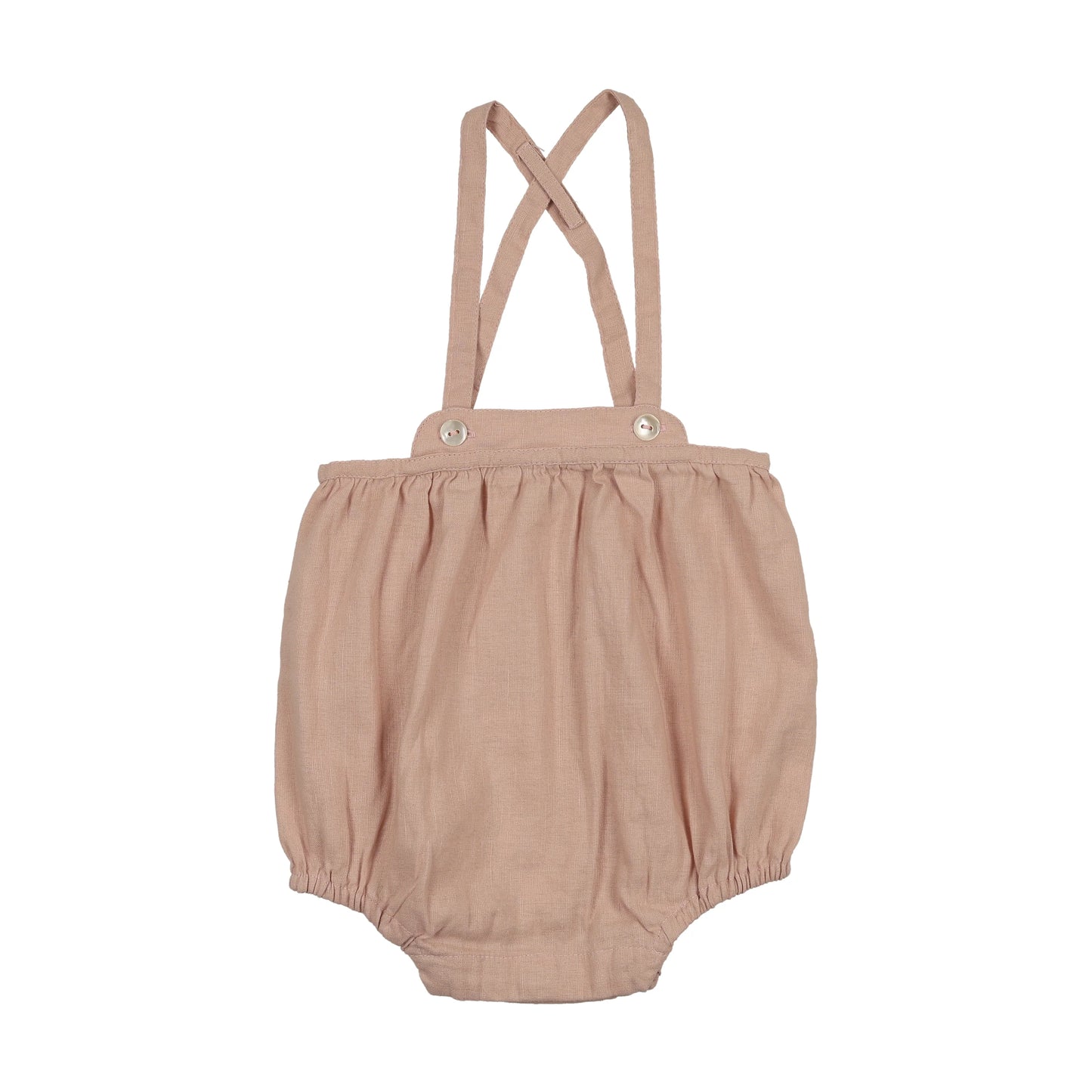 Lil Legs Linen Suspender Bloomers- Bud Pink