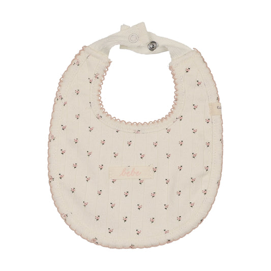 Lilette Floret Bib- Cream/Pink