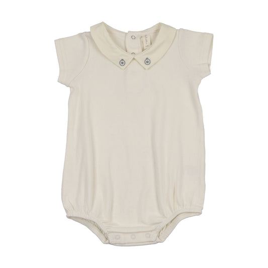 Lilette Sweetheart Collar Romper - Cream/Light Blue