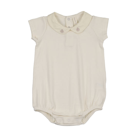 Lilette Sweetheart Collar Romper - Cream/Dusty Pink