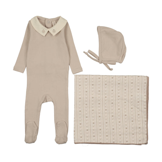 Lilette Sweetheart Layette Set - Cream/Taupe