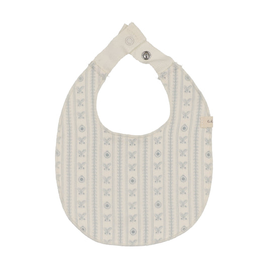 Lilette Sweetheart Muslin Bib- Cream/Light Blue