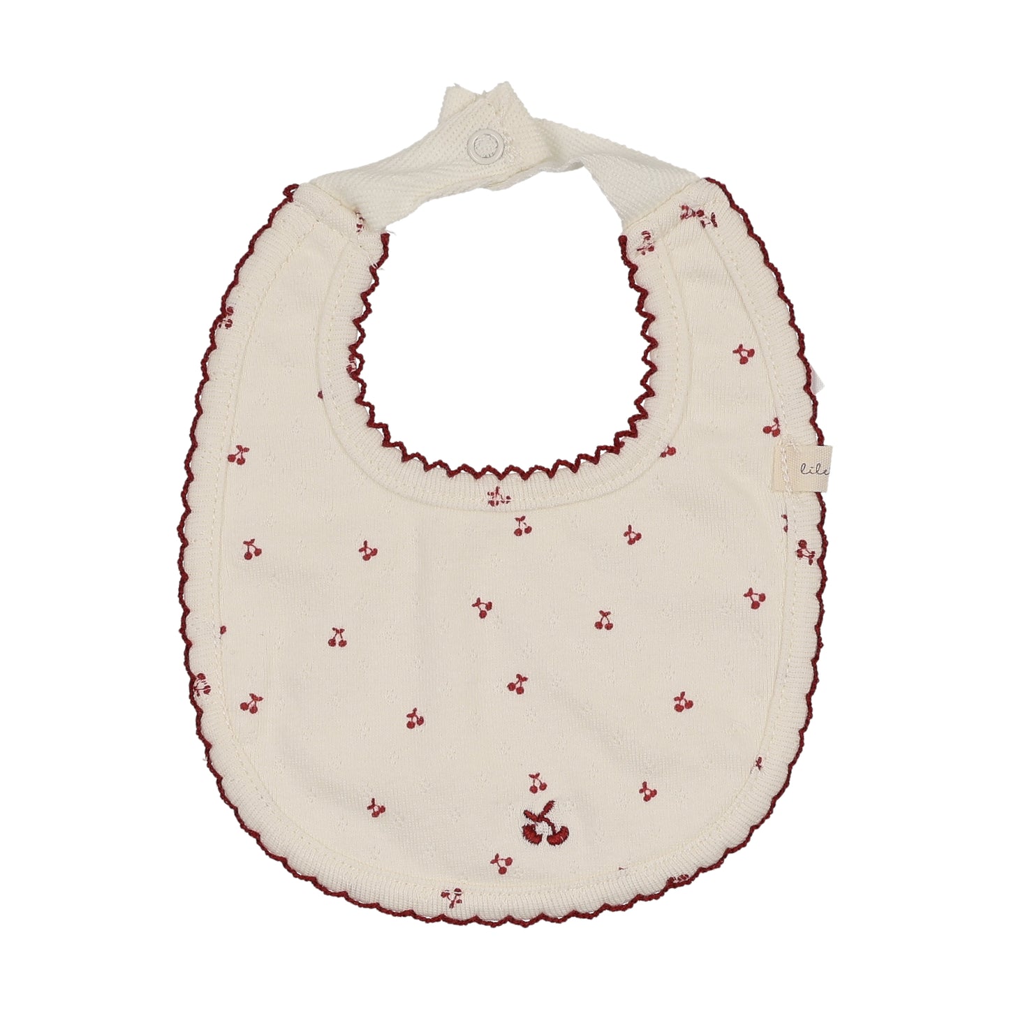 Lilette Cherry Pointelle Bib- Cream/Pink