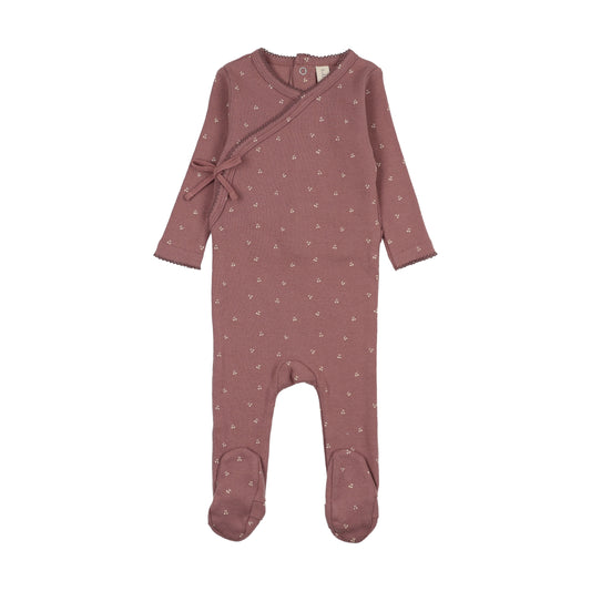 Lilette Cherry Scallop Footie -Mauve