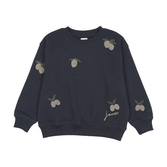 Lil Legs Olive Patch Sweatshirt -Navy