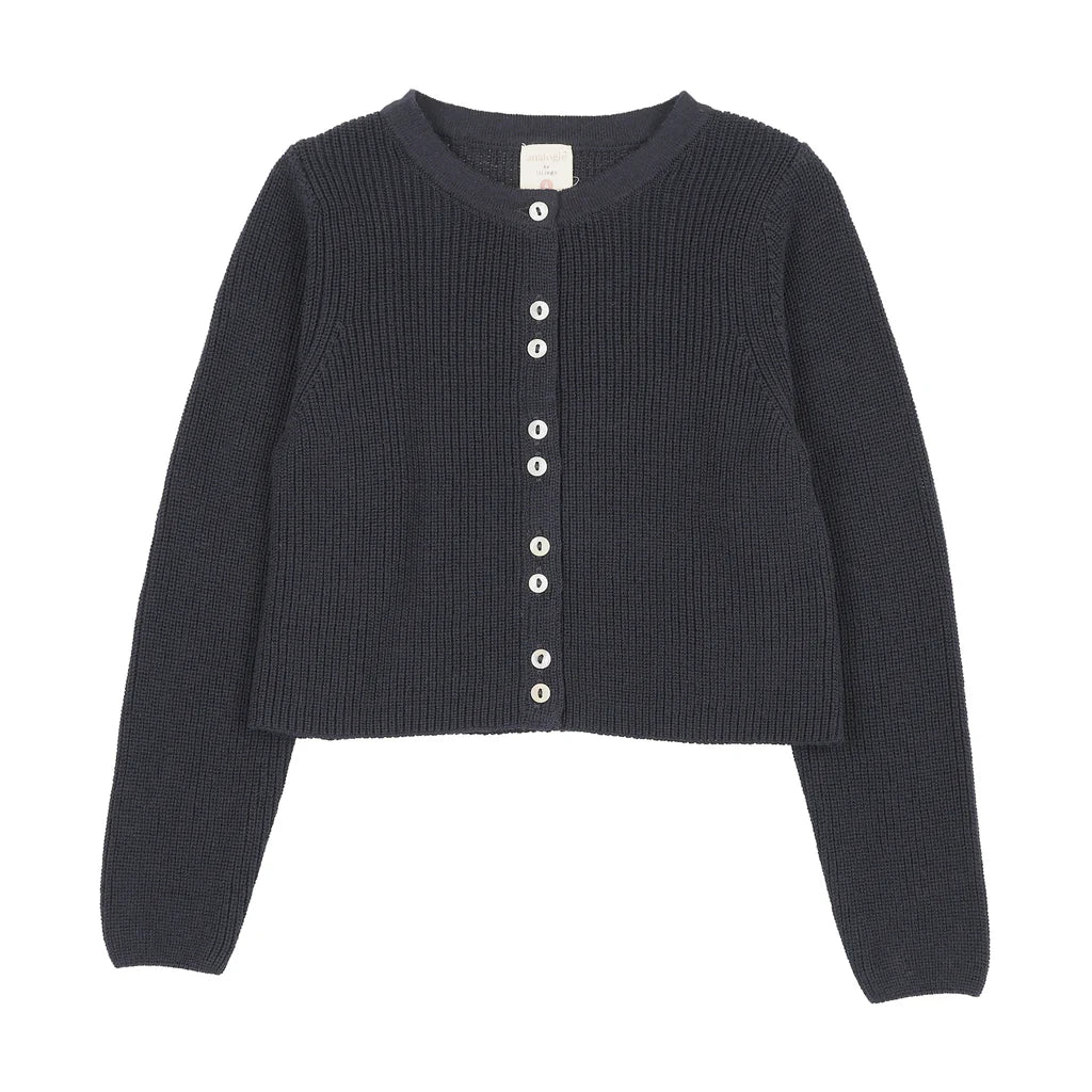 Lil Legs Fine Knit Cardigan -Navy
