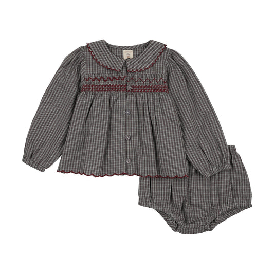 Lil Legs Plaid Edition Girls Toddler Set- Soft Grey Plaid