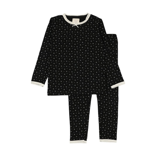 Lil Legs Tiny Twig Lounge Set - Black Print