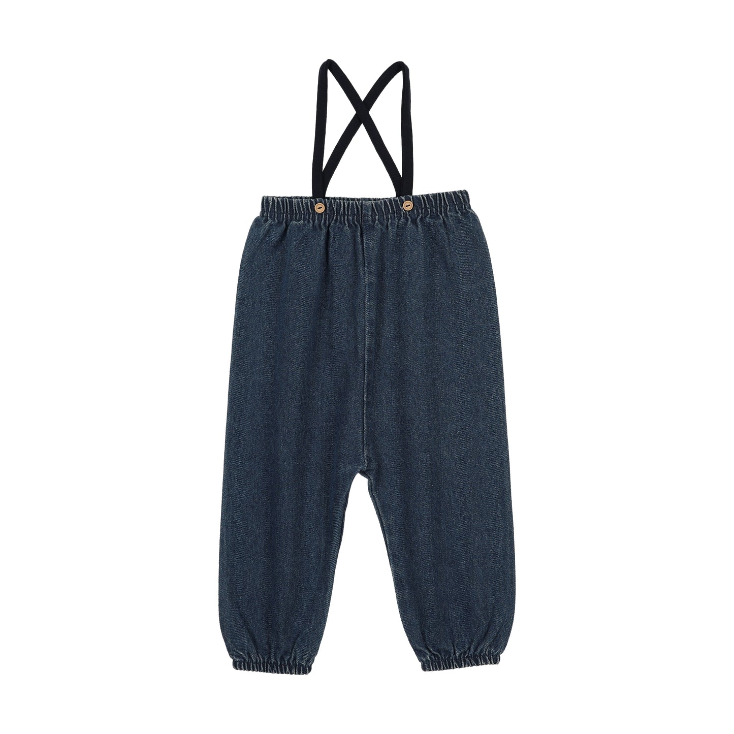 Lil Legs Knit Strap Bubble Suspender - Blue Denim