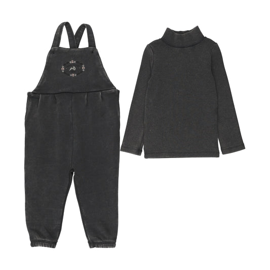 Lil Legs Stitch Studio Girls Toddler Set - Off Black