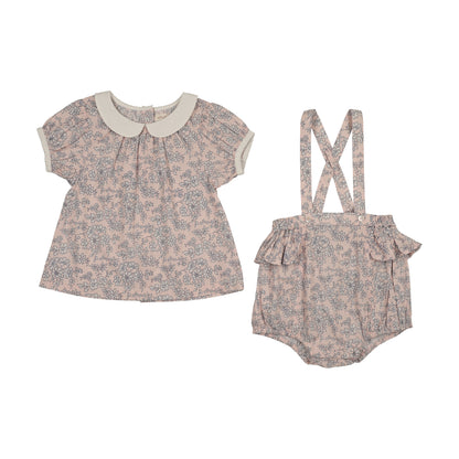 Lil Legs Mountain Meadows Bloomer Set- Bud Pink