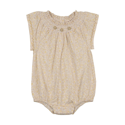 Lil Legs Sunny Blossoms Flutter Romper- Yellow