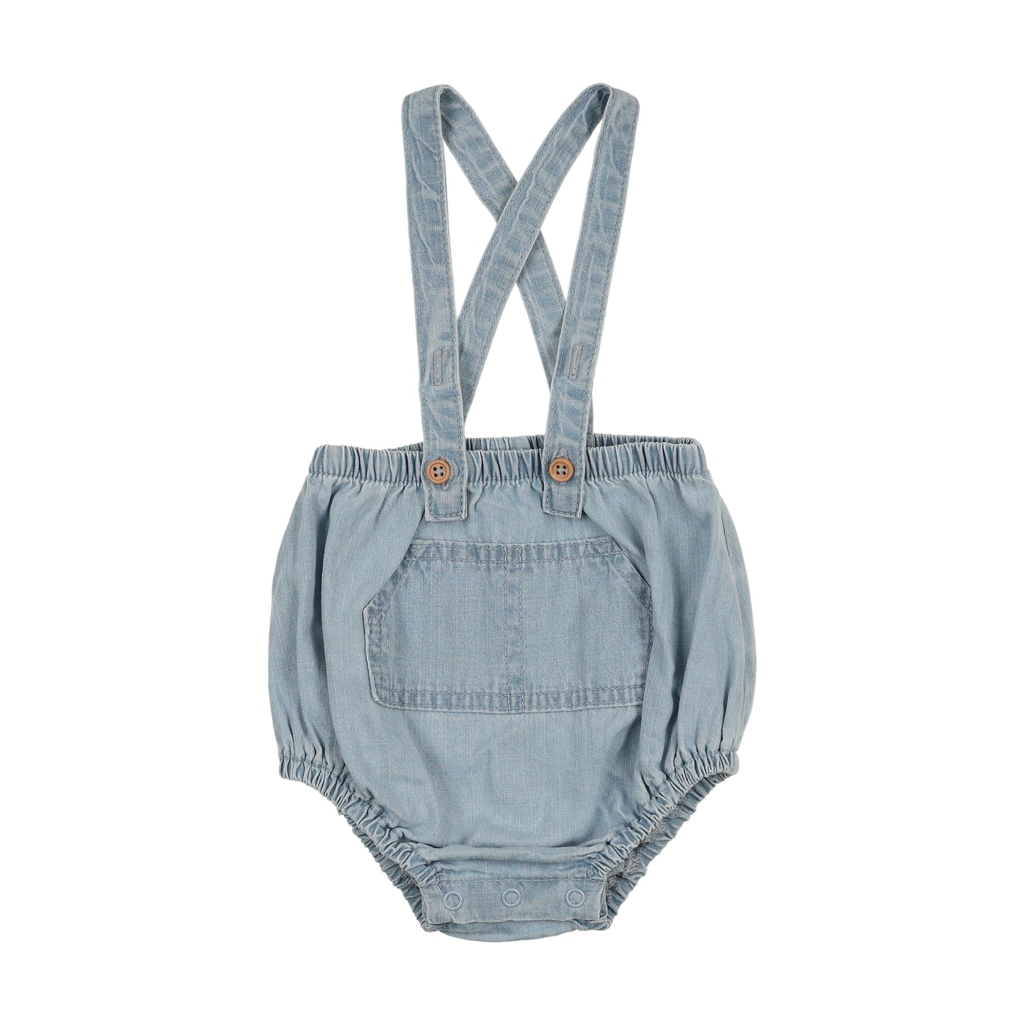 Lil Legs Pocket Suspender Bloomer- Light Wash
