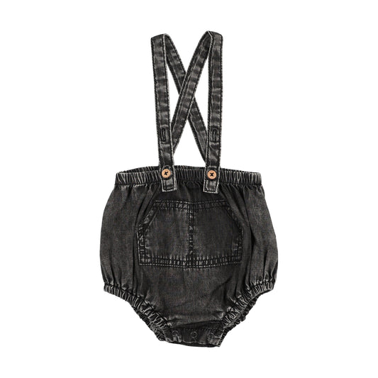 Lil Legs Pocket Suspender Bloomer- Black Wash