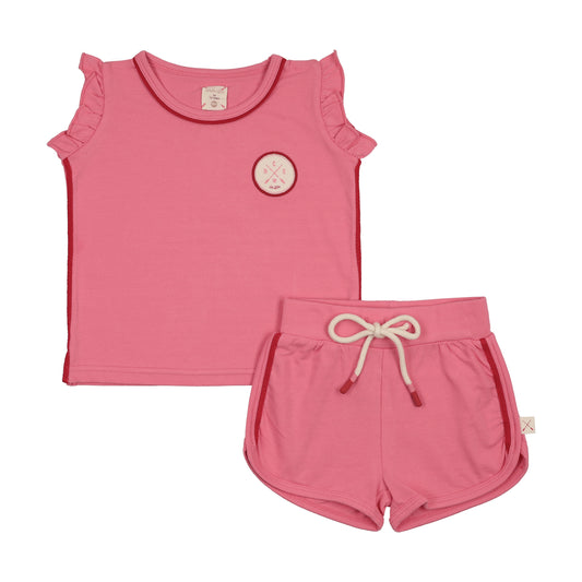 Lil Legs Boating Crew Girls Set- Fresh Pink