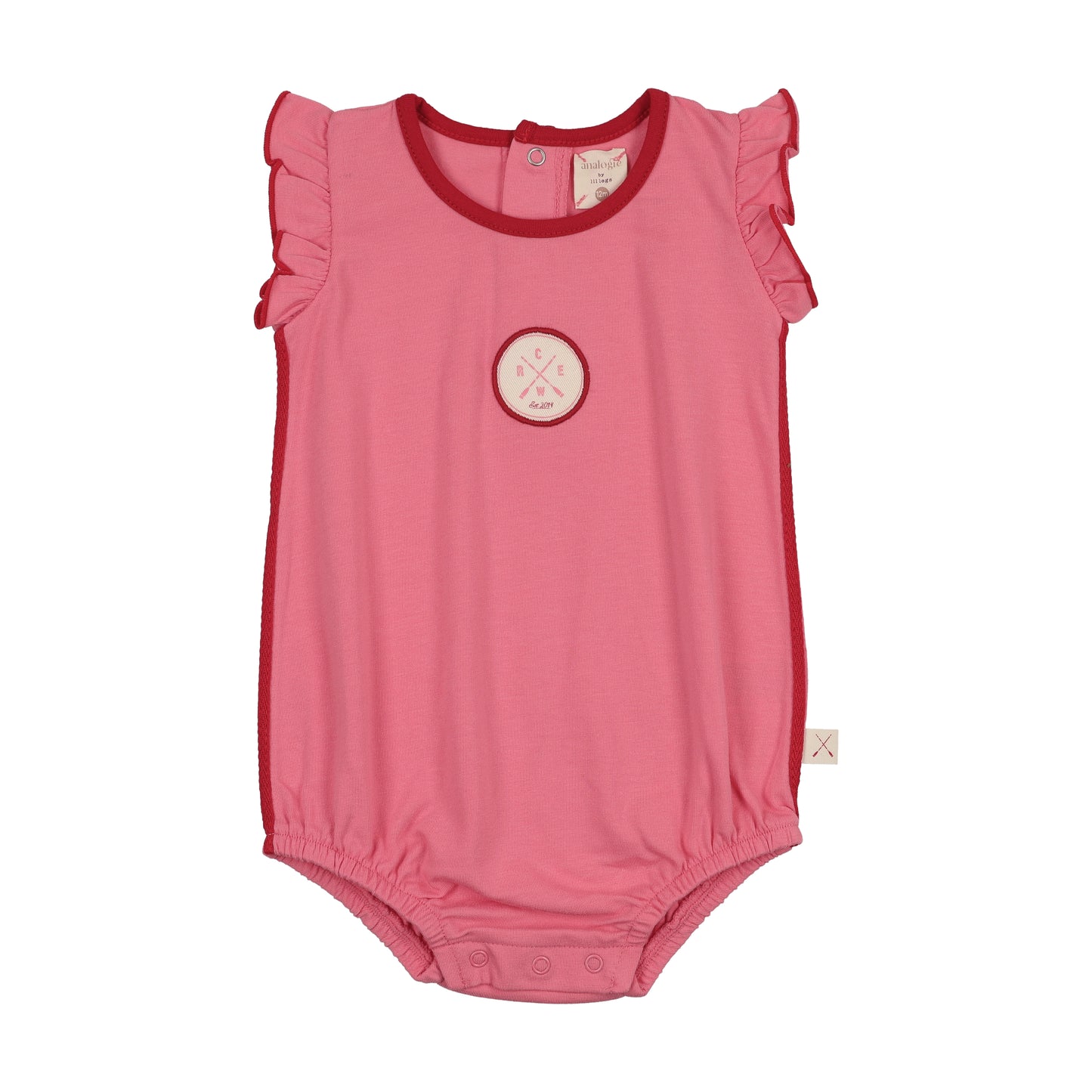 Lil Legs Boating Crew Girls Romper- Fresh Pink