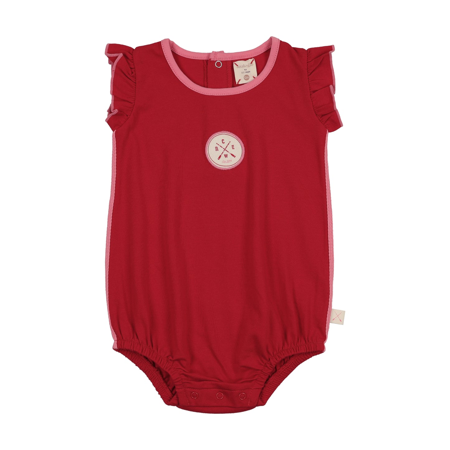 Lil Legs Boating Crew Girls Romper- Red