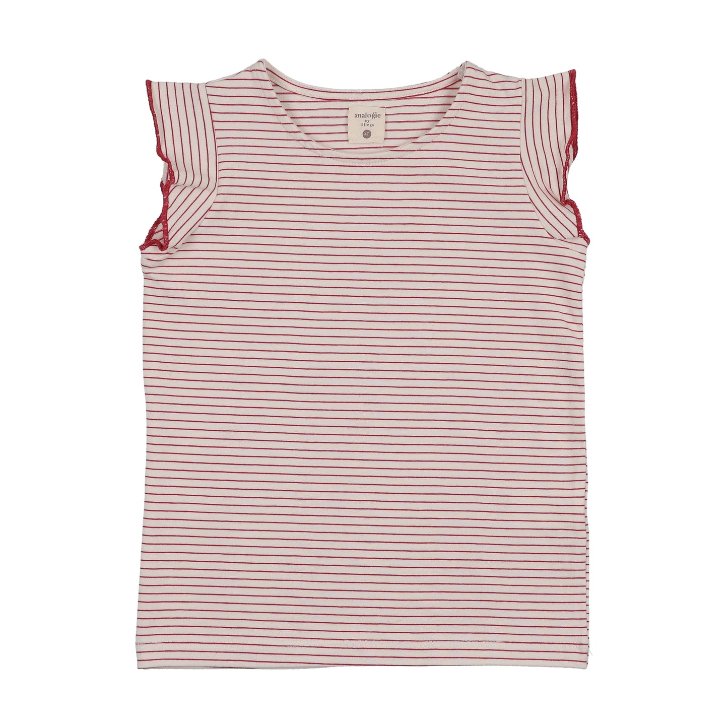 Lil Legs Denim City Flutter Tank-Red Stripe