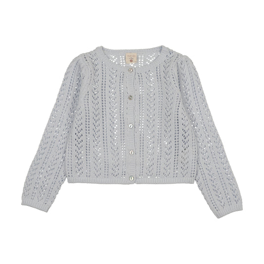 Lil Legs Girls Pointelle Cardigan -Clear Blue