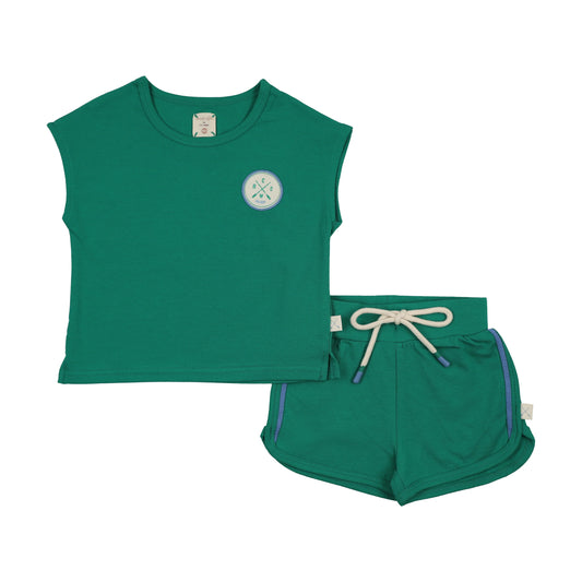 Lil Legs Boating Crew Boys Set- Electric Green