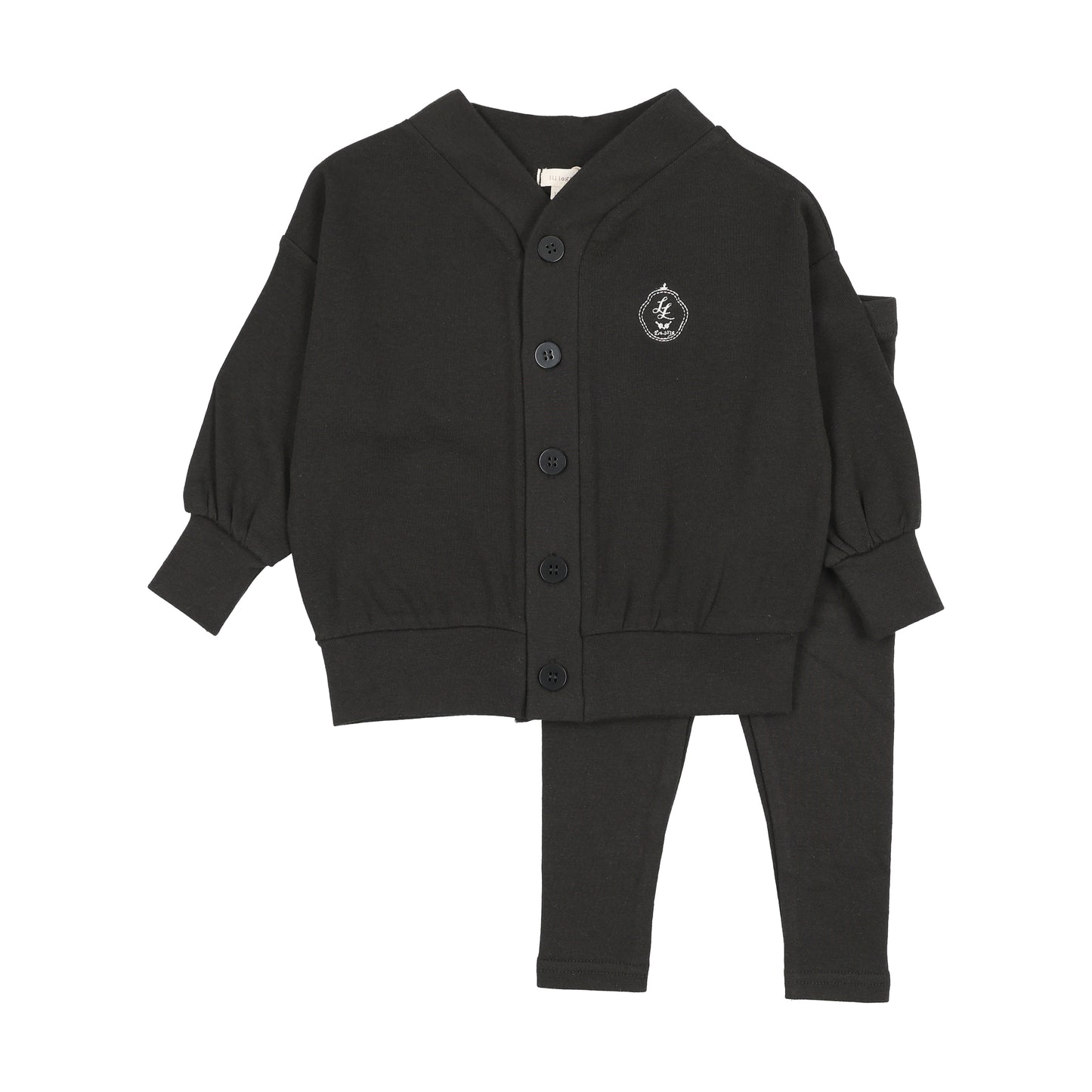 Lil Legs Boys Shabbos Lounge Set- Black