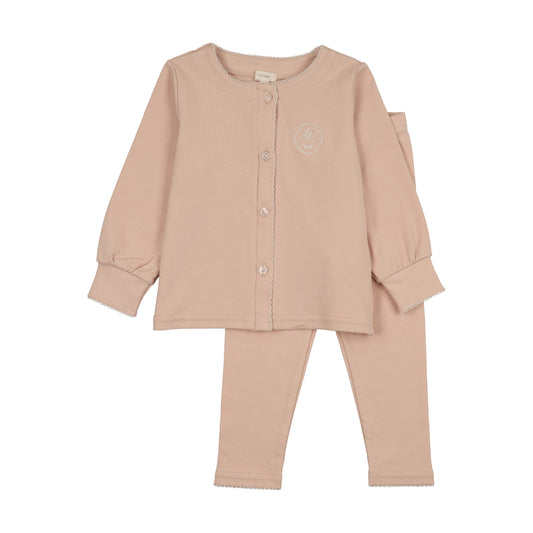 Lil Legs Girls Shabbos Lounge Set- Dusty Pink