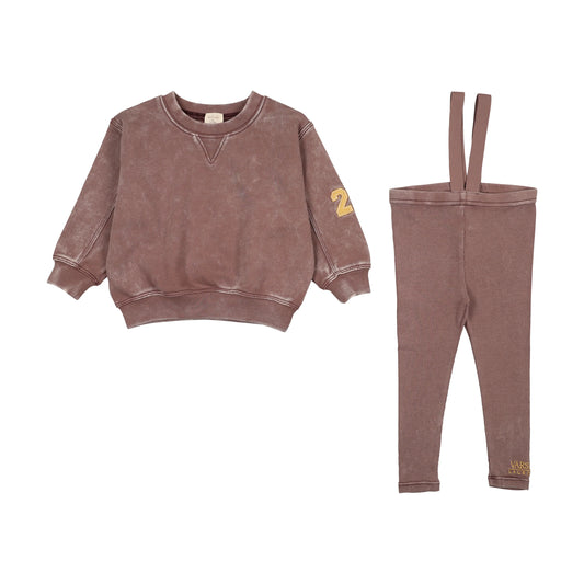 Lil Legs Wash Toddler Suspender Set -  Misty Lilac