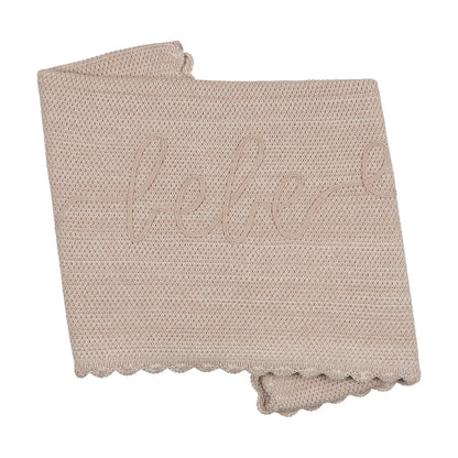 Peluche Scalloped Mélange Bebe Blanket - Taupe